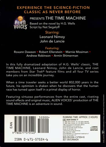 Alien Voices The Time Machine case backside