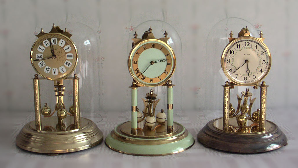 Three German anniversary clocks